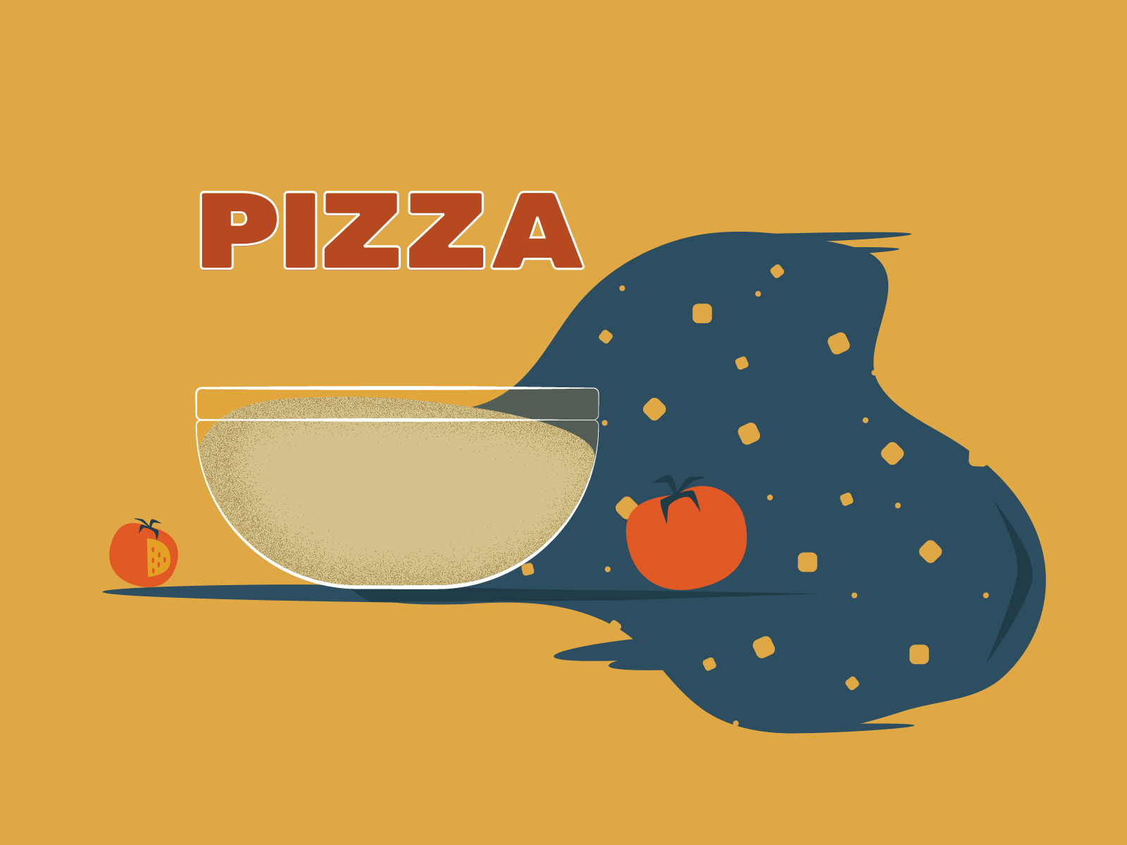Preparing Pizza animation design illustrations motion motion design pizza tomatoes typography yeast