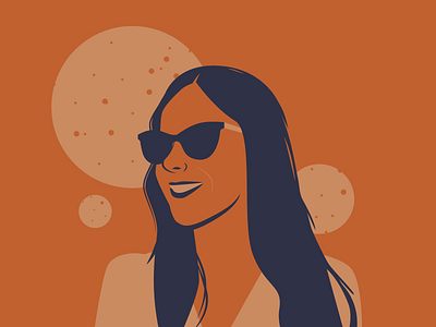 Friends blue face girl illustrator orange portrait sky sunglusses