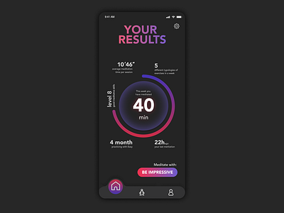 Exercise summary Home Page app dashboard design mobile ui ui