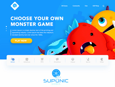 Suponic Games animation branding game graphic design ui