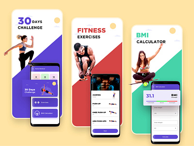 Fitness App diet exercise fitness app food gym health mobile app new design