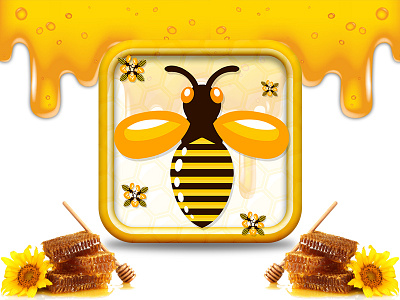 Honey Icon bee flat honey icon ios iphone sweet