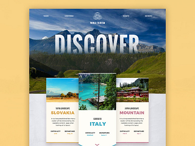 World Tourism design nature navigation site tourism travel typography ui uix web world tourism