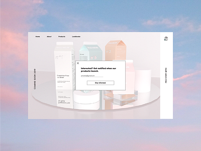 Hairmilk Website 3d art aesthetic c4d pastel render sky ui ux website