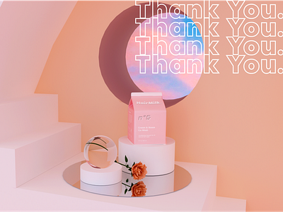 Hello Dribbble! 3d aesethetic debut dribbble hair invitation natural pastel thankyou vaporwave