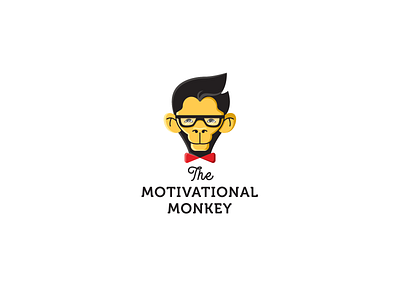 The Motivational Monkey character design clever logo cute logo illustration logo monkey
