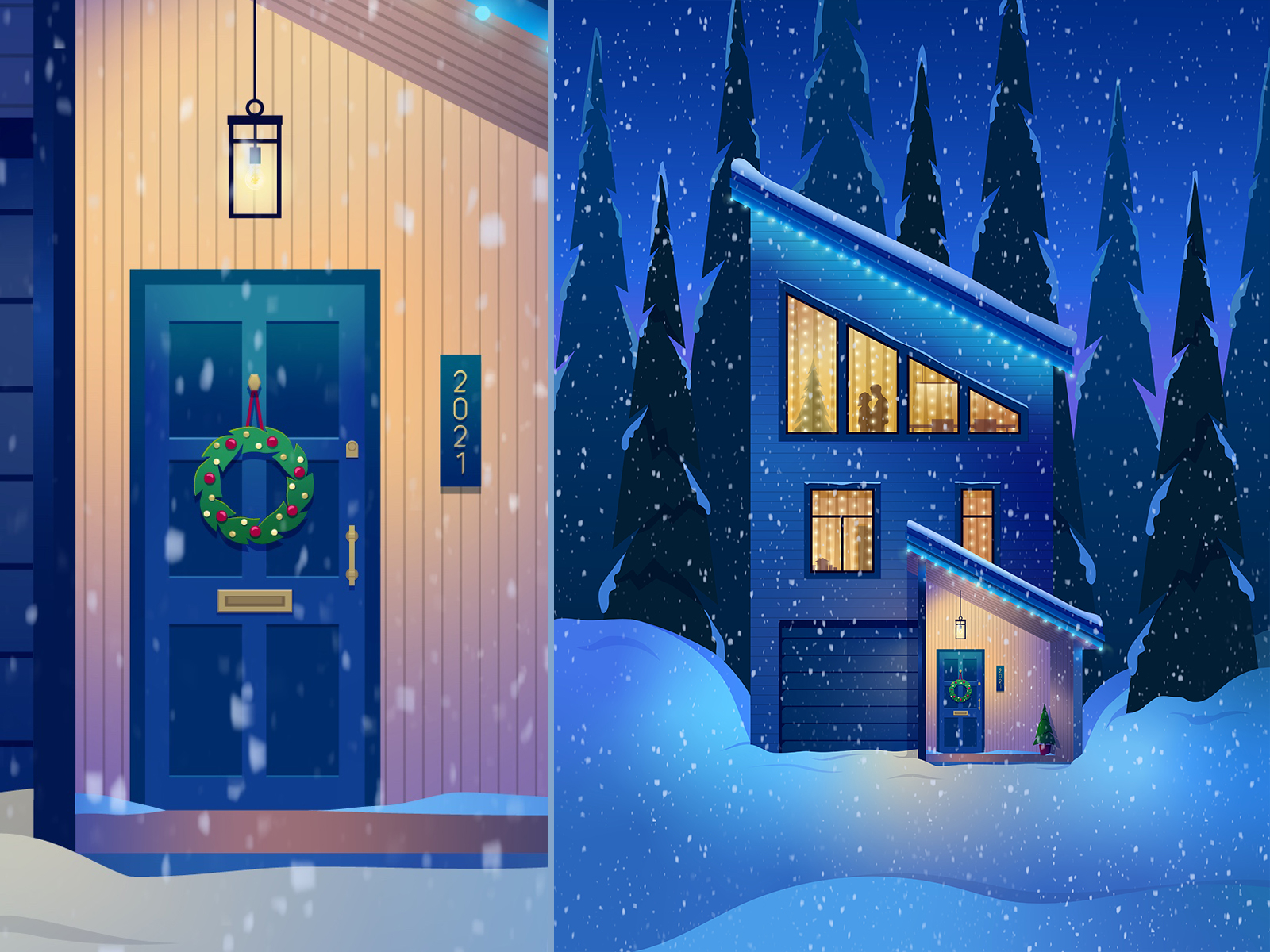 Winter house 2021 christmas house illustration new year snow vector illustration winter