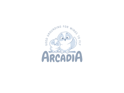 Arcadia character design cute logo flat illustration illustration kindergarten logo owl school
