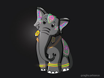 Decorated Indian Elephant artist cartoon art characterdesign concept art concept design illistration illustrator art illustrator design