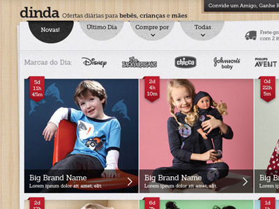 Sign up now for Dinda.com.br! dinda ecommece flash sales kids ui ux