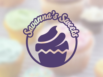 Savanna's Sweets Logo, V.3 cupcake icon logo