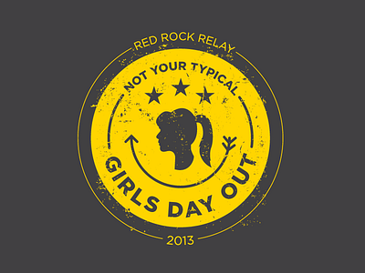 Not Your Typical Girls Day Out girls icon logo patch racing relay seal sports team