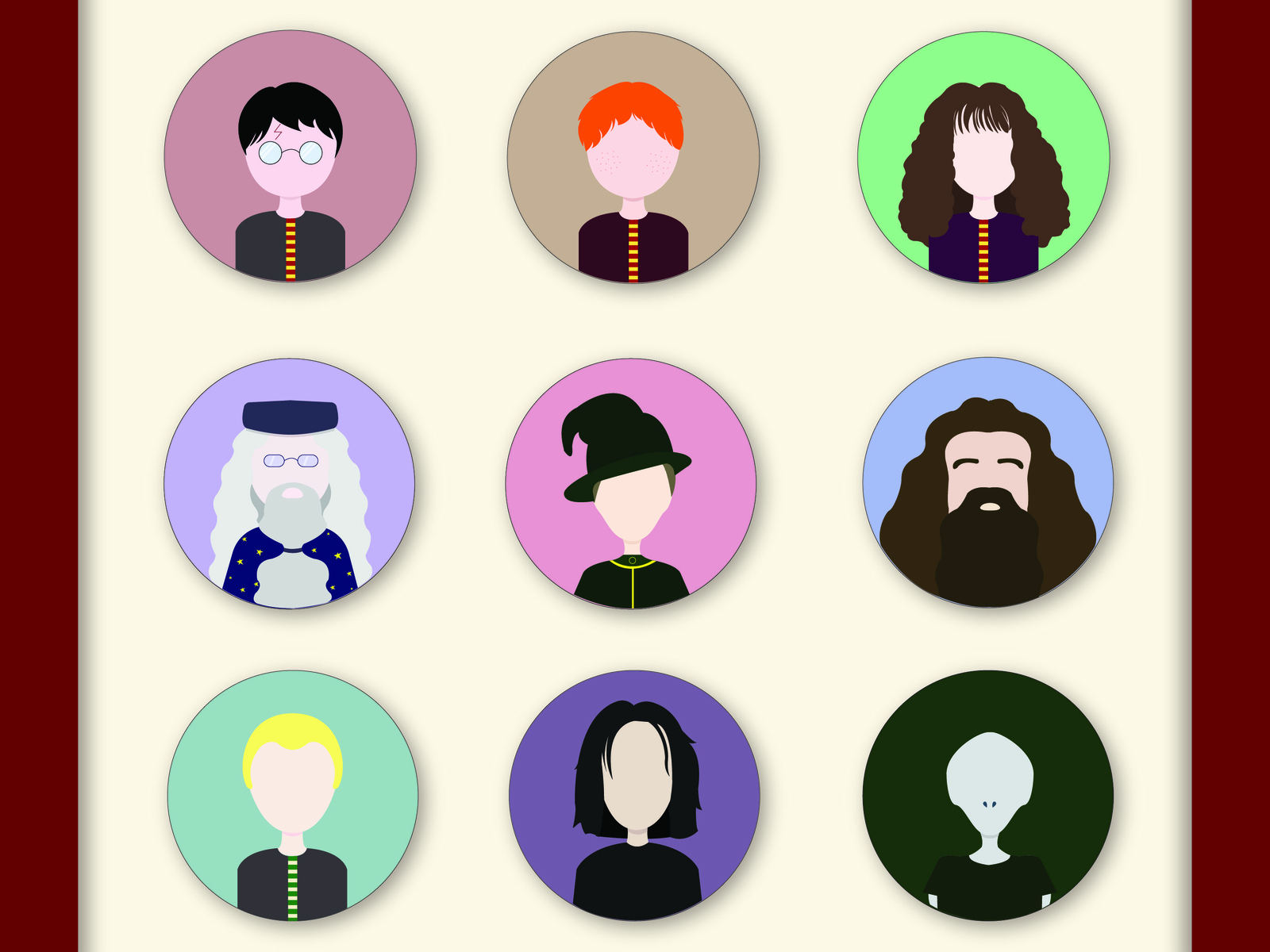 Harry Potter Flat Design Characters by Zeynep on Dribbble