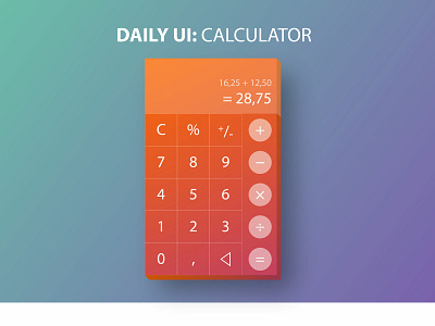 Daily UI Challenge: #004 Calculator calculator color color sheme daily 100 daily ui daily ui calculator design gradient isometric ui vector