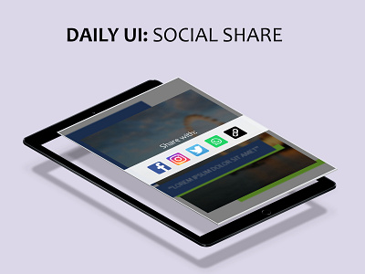 Daily UI Challenge: #010 Social Share app app interface color color sheme daily 100 daily ui design interface ipad tablet ui website