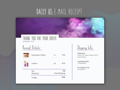 Daily UI Challenge: #017 Email Receipt app app interface color color sheme daily 100 daily 100 challenge daily ui daily ui email receipt design email email receipt illustration interface receipt ui vector website website interface