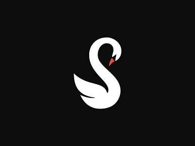 Swan animal bird graphic illustration letter logo mark negative s space swan symbol