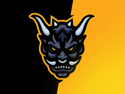 Oni esports logo branding design esports flat icon identity. illustration logo mascot vector