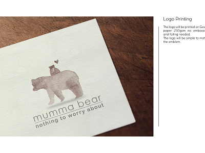 Mummy Bear logo - printing assets branding design illustration logo typography vector