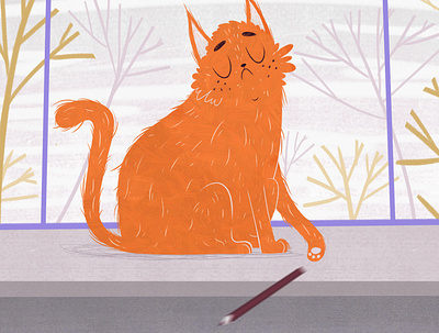 Cat 2d cartoon cg character design digital illustraion illustration