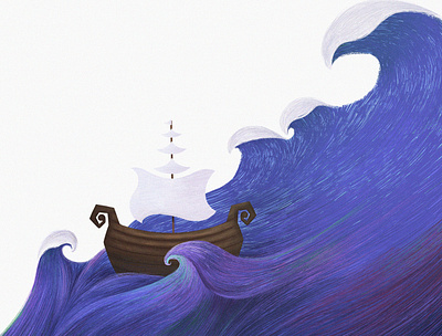 The ship 2d artwork cartoon cg childrenillustration digital illustration mermaid sea ship