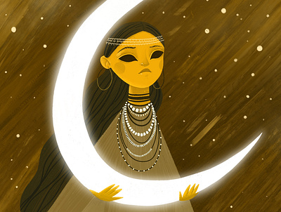 Moongirl 2d adobephotoshop artwork cartoon cg character design digital drawing illustration illustrator