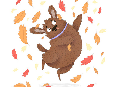 Autumn happiness 2d cg character design childrenbook cute digital drawing illustration