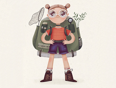 summer girl 2d character design girl illustration procreate
