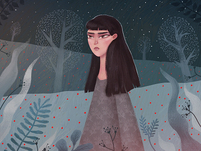 melancholy 2d digital illustration illustrator