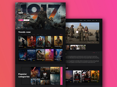 Online cinema concept design homepage inteface ui ux web web design website