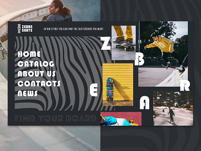 Skate shop concept design homepage inteface store design ui ux web design website