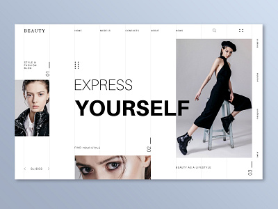 Beauty blog clean concept design fashion homepage inteface ui ux web design website
