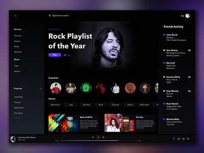 Music player dailyui dailyui010 design music music app musicplayer rock settings sketch spotify ui ui ux ux violet web