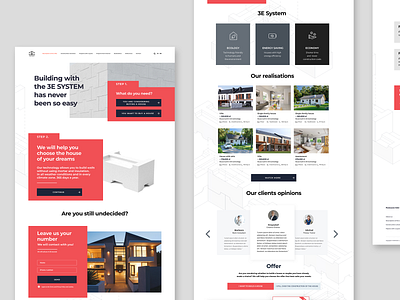 Website propose for 3E System building design designer desk desktop grey minimalist red sketch ui ui ux ux web