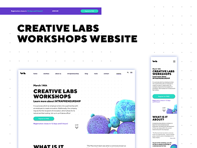 Creative Labs workshop website branding design designs event mobile sketch typography ux ux ui web design website