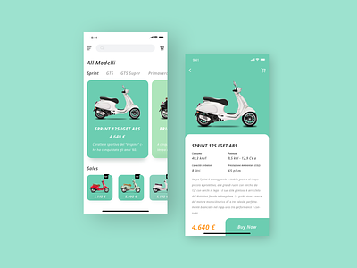 Vespa app card design motorcycle ui vespa