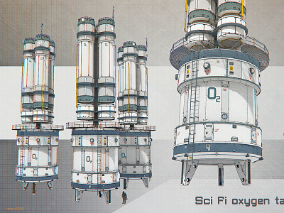Oxygen tanks Sci-Fi concept art