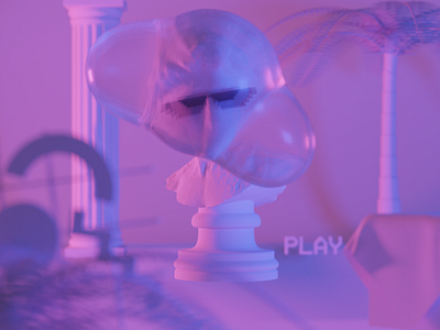 vaporwave aesthetic blender3d illustration vaporwave