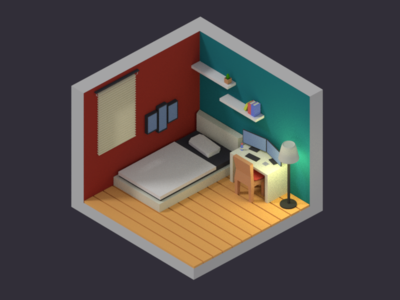 Low poly isometric room