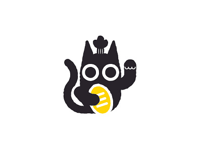 Lucky Cat black cat icon logo lucky cat maneki neko vector