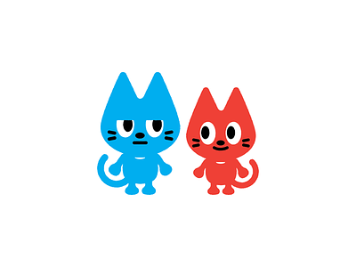 Matty & Archie. cat doodle icon illustration simple