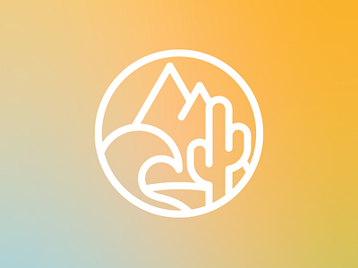 Hometown. brand branding cactus logo logotipo logotype montaña mountain sea wave