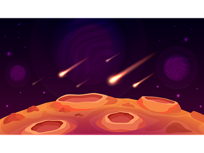 Space background comets game design illustration planet shooting stars space stars
