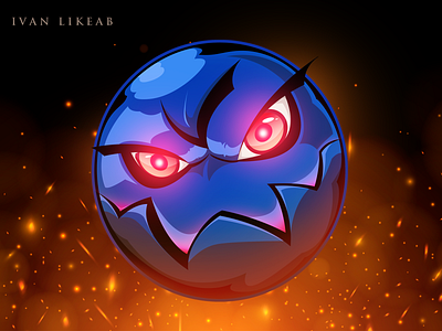 My Logo/Merch by IVAN LIKEAB 2d blue character design eyes fire illustration logo merch monster red vector