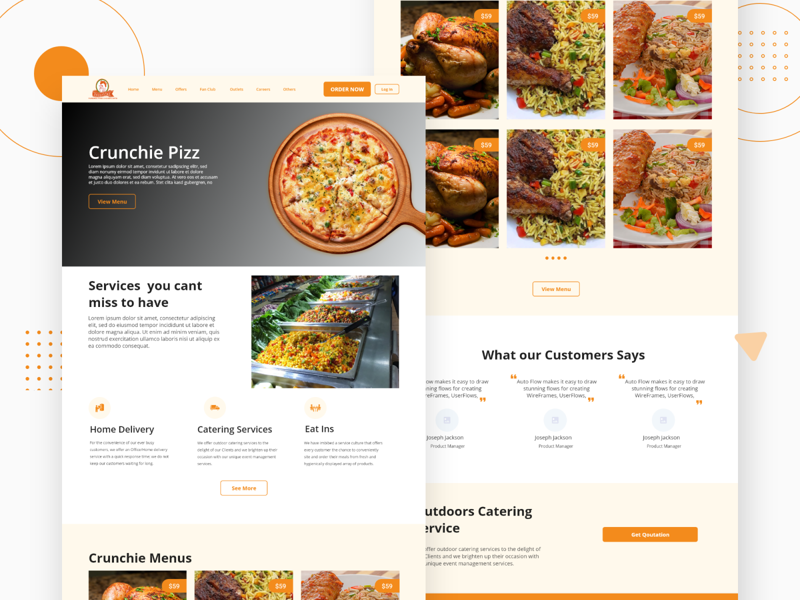 Crunchies Restaurant Landing Page by Marvellous Major on Dribbble