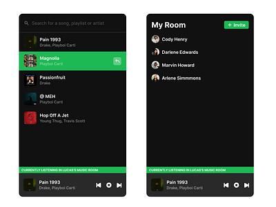 Group Spotify Listening Consept design ui