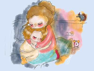 In your Arms art artist artwork illustration kidlitart kidlitartist love mom sleep