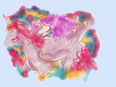 Unicornlove art illustration kidlitart painting unicorn