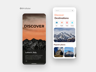 Travel app design design dribbble mobile shrutiuiux ui uidesign uiux ux webdesign