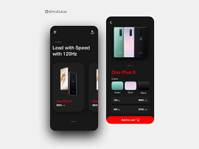 Mobile shop dark app design dribbble shrutiuiux ui uiux uxdesign